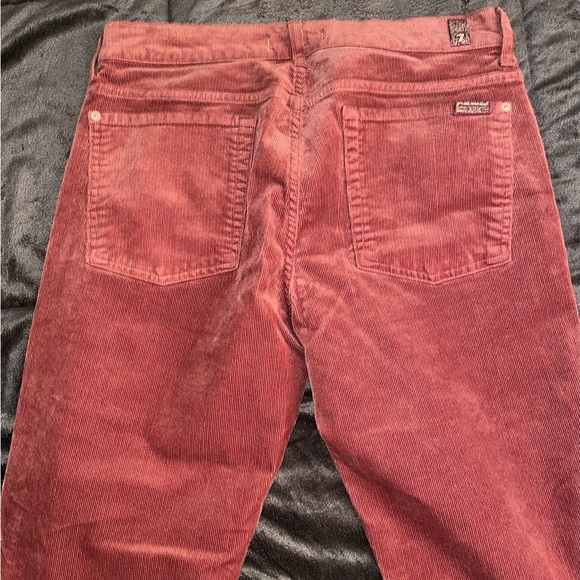 NWOT 7 For All Mankind Cropped Boot Corduroy Whiskey Auburn Pants Size 32 - Picture 7 of 10